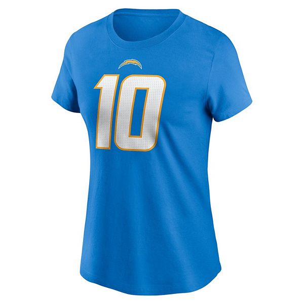 Футболка с именем и номером Джастина Герберта Los Angeles Chargers, powder blue Nike — фото 3