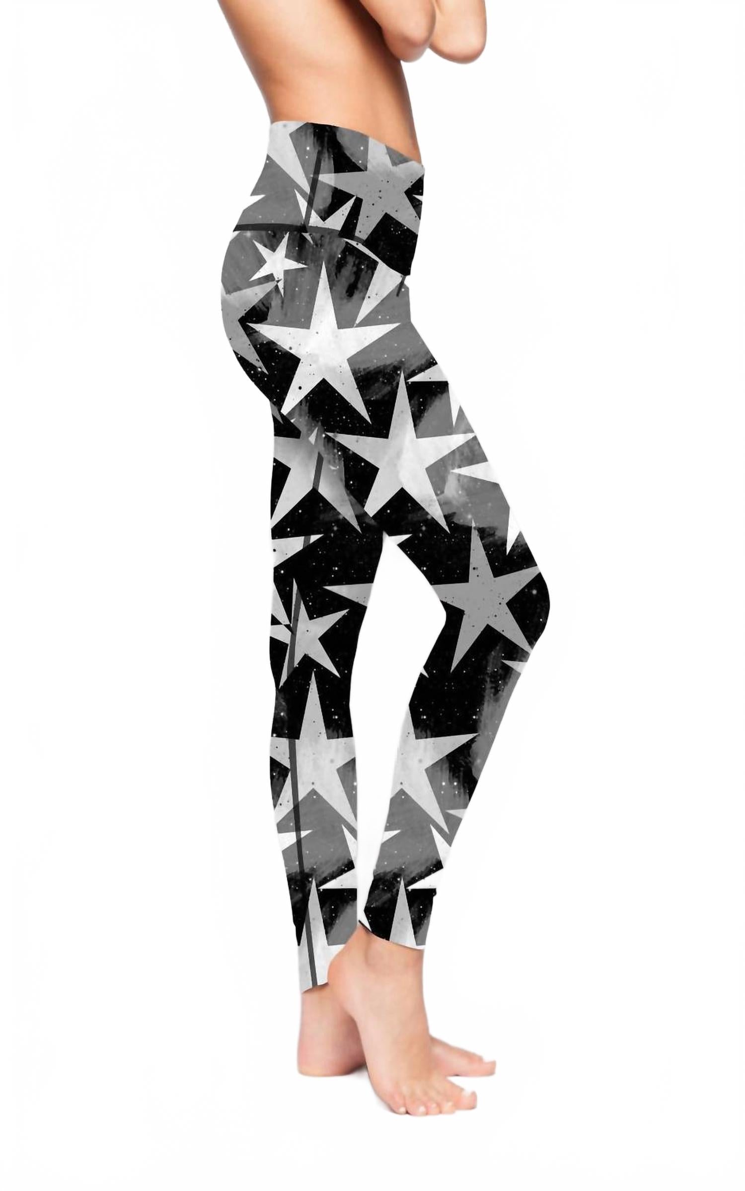 

Женские леггинсы Superstition с принтом в цвете уголь/светло-серые звезды Playground, серый