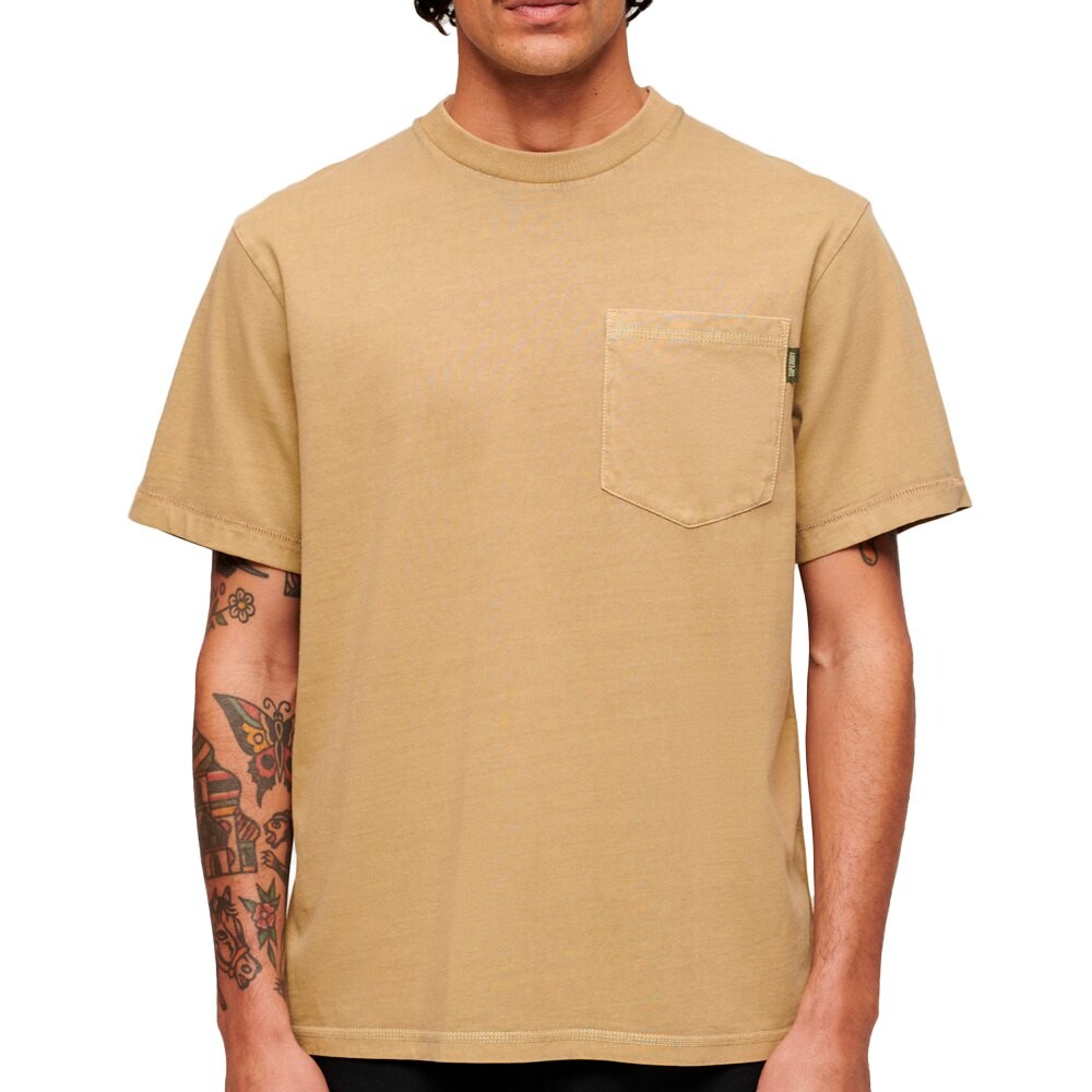 

Футболка Superdry Contrast Stitch Pocket, бежевый