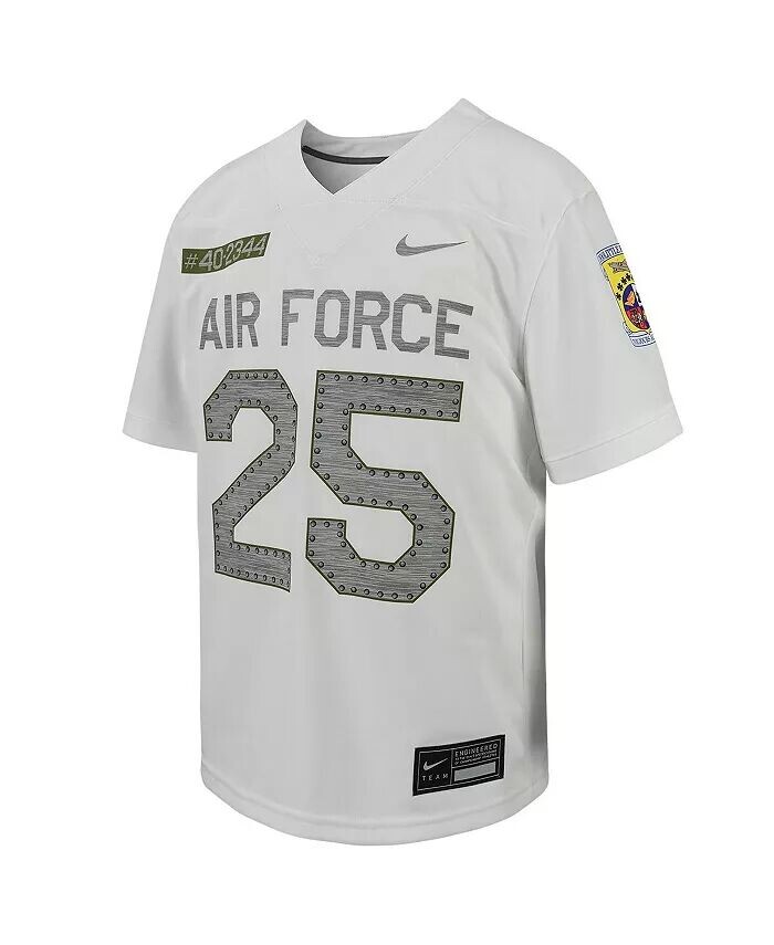 Джерси для футбольного матча Big Boys # 25 White Air Force Falcons Nike, белый — фото 3