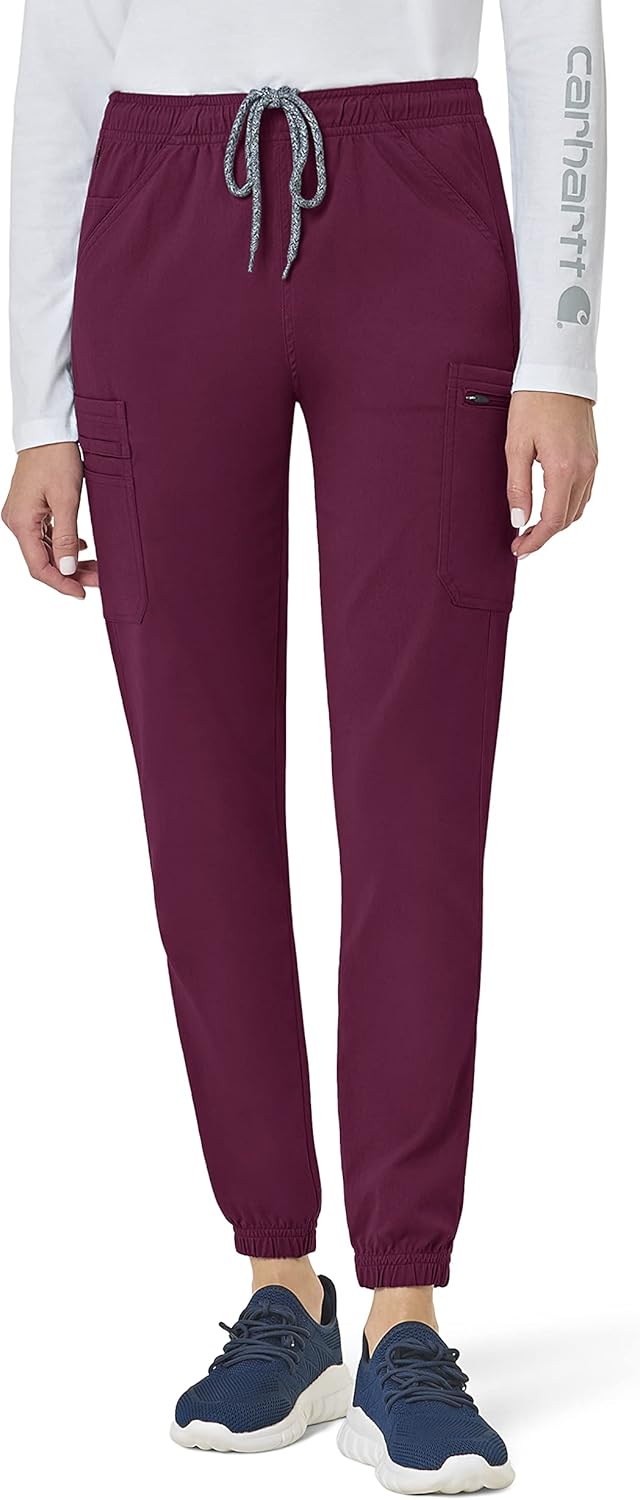 

Carhartt Scrubs C52137 женские брюки-джоггеры с карманами Rugged Flex Modern Fit, Wine