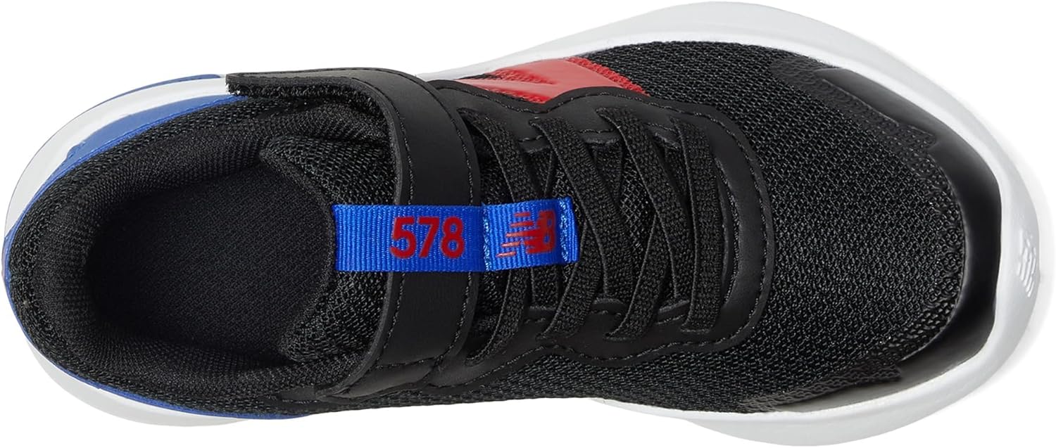Кроссовки New Balance Kids' Dynasoft 578 V1 на липучках, черный/красный — фото 2