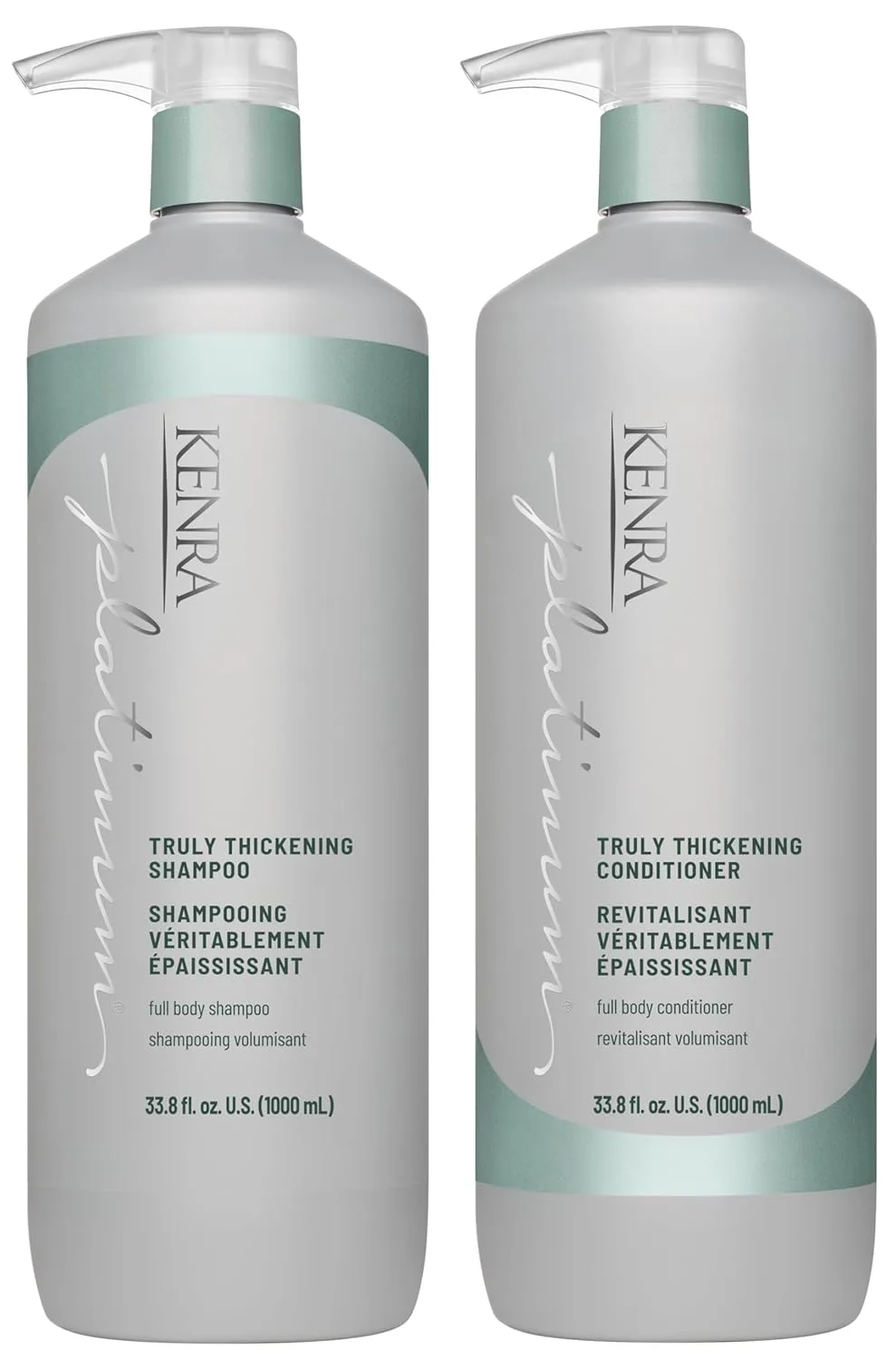 Кондиционер Kenra Platinum Truly Thickening | Придает волосам объем и густоту | Уменьшает объем | Легкая текстура | Для тонких и редких волос | Без сульфатов | Безопасен для окрашенных волос 500 мл (2 шт.)