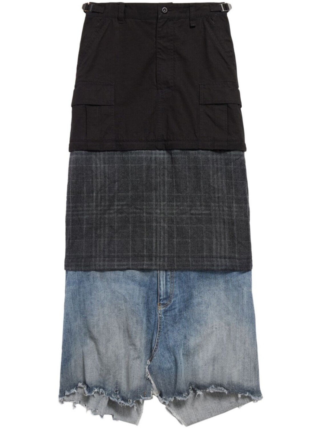 

Balenciaga многослойная юбка карго длины макси, черный