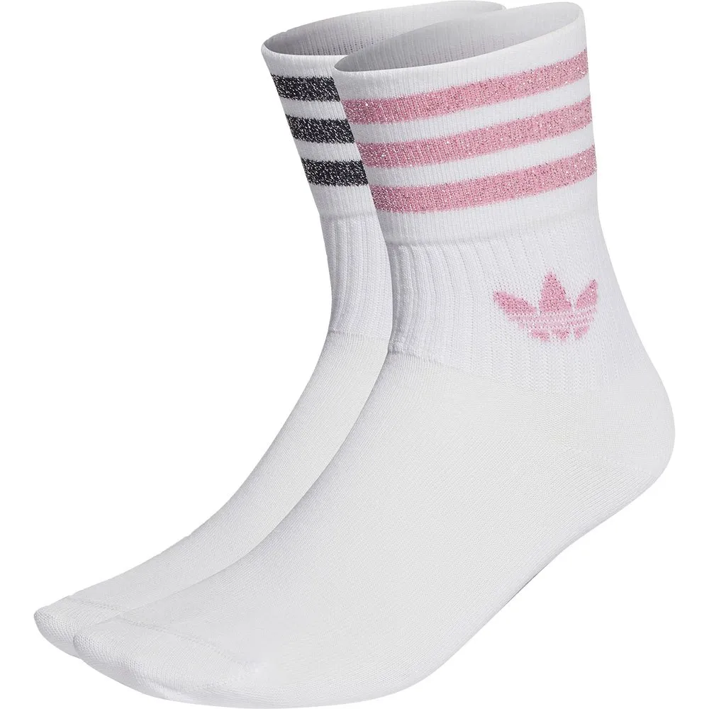 

Носки adidas Originals Mid-Cut Glitter Crew 2 pairs, белый