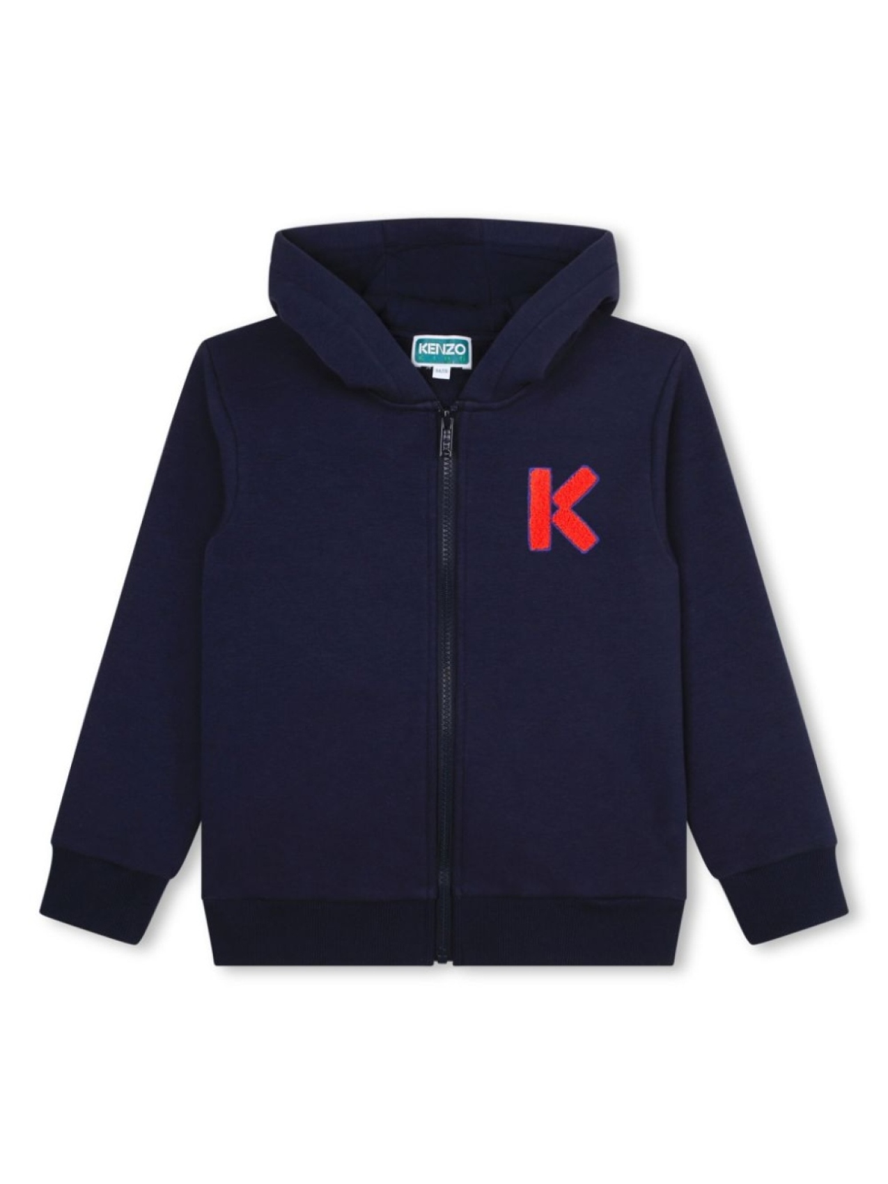 

Kenzo Kids худи на молнии с нашивкой-логотипом, синий