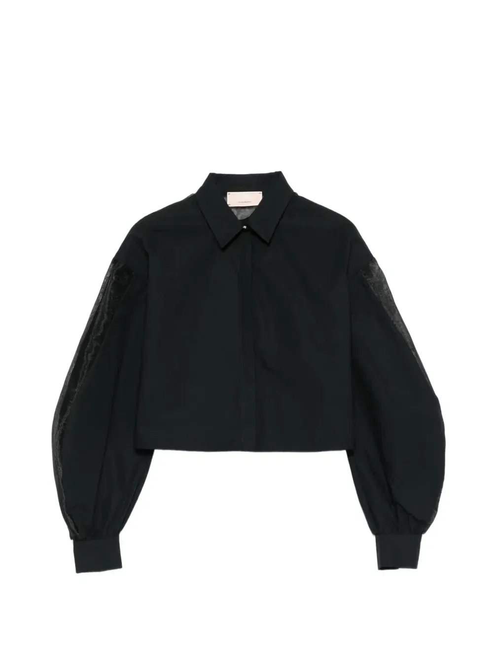 Рубашка с прозрачными вставками Elisabetta Franchi Kids, черный