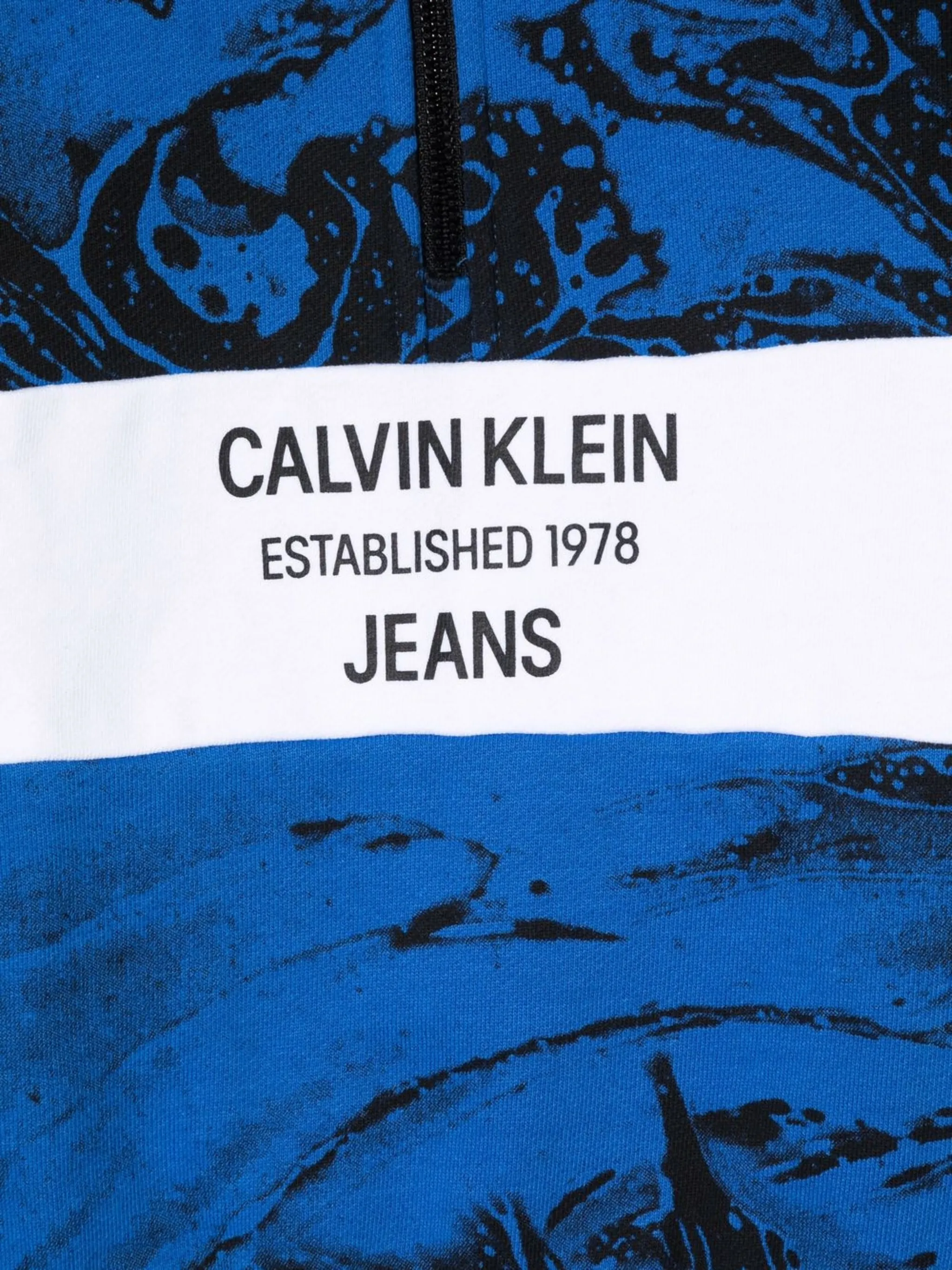 Толстовка с воротником на молнии и логотипом Calvin Klein Kids, синий — фото 3