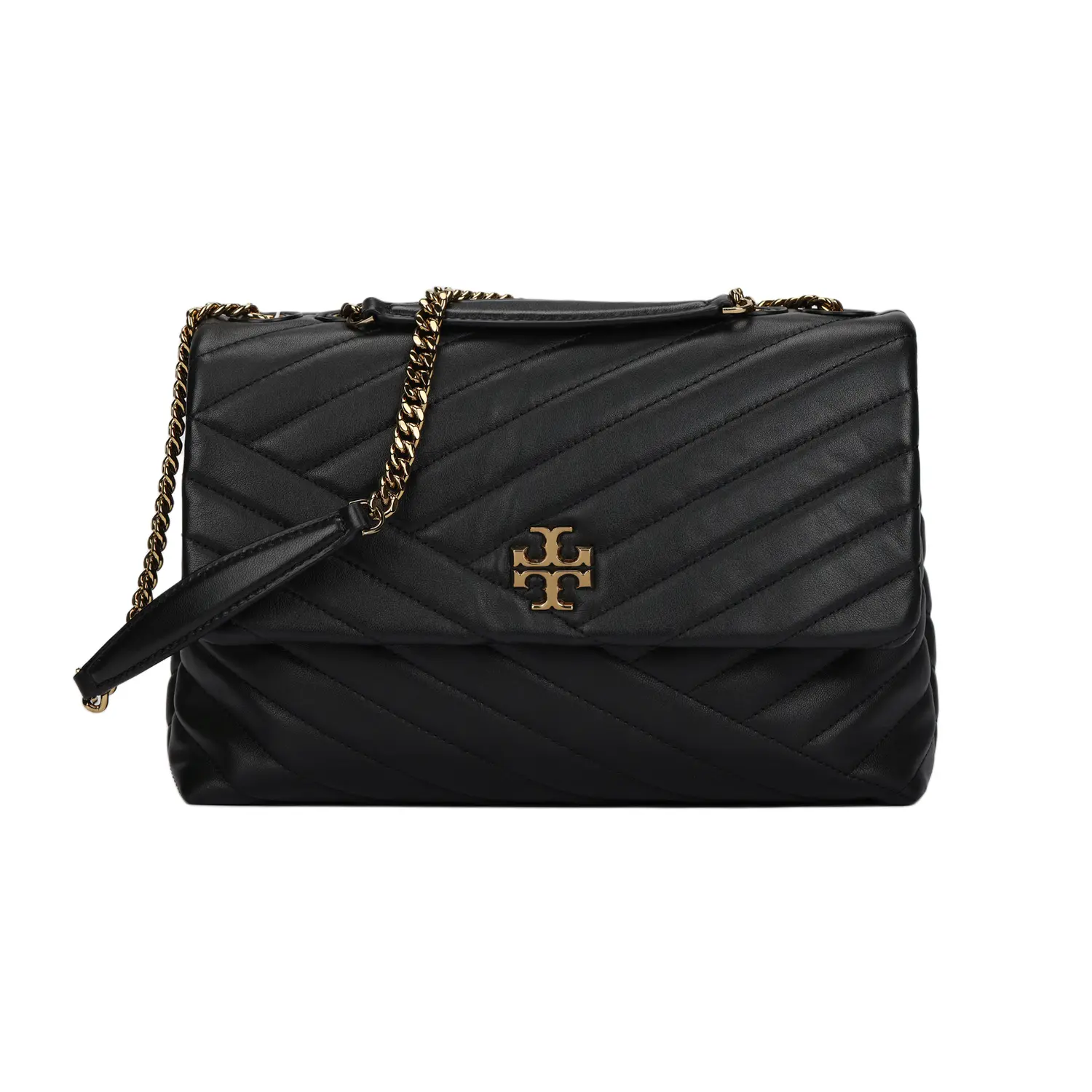 

TORY BURCH Сумка через плечо Kira Sheepskin, большая женская сумка-кроссбоди black gold