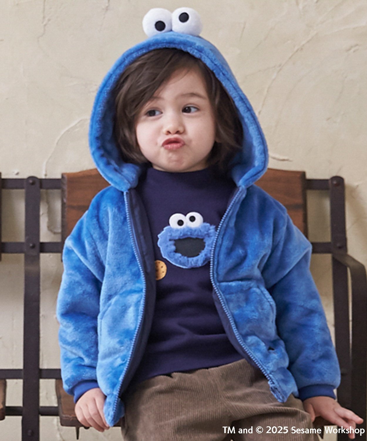 Пушистая толстовка Petit main, Blue