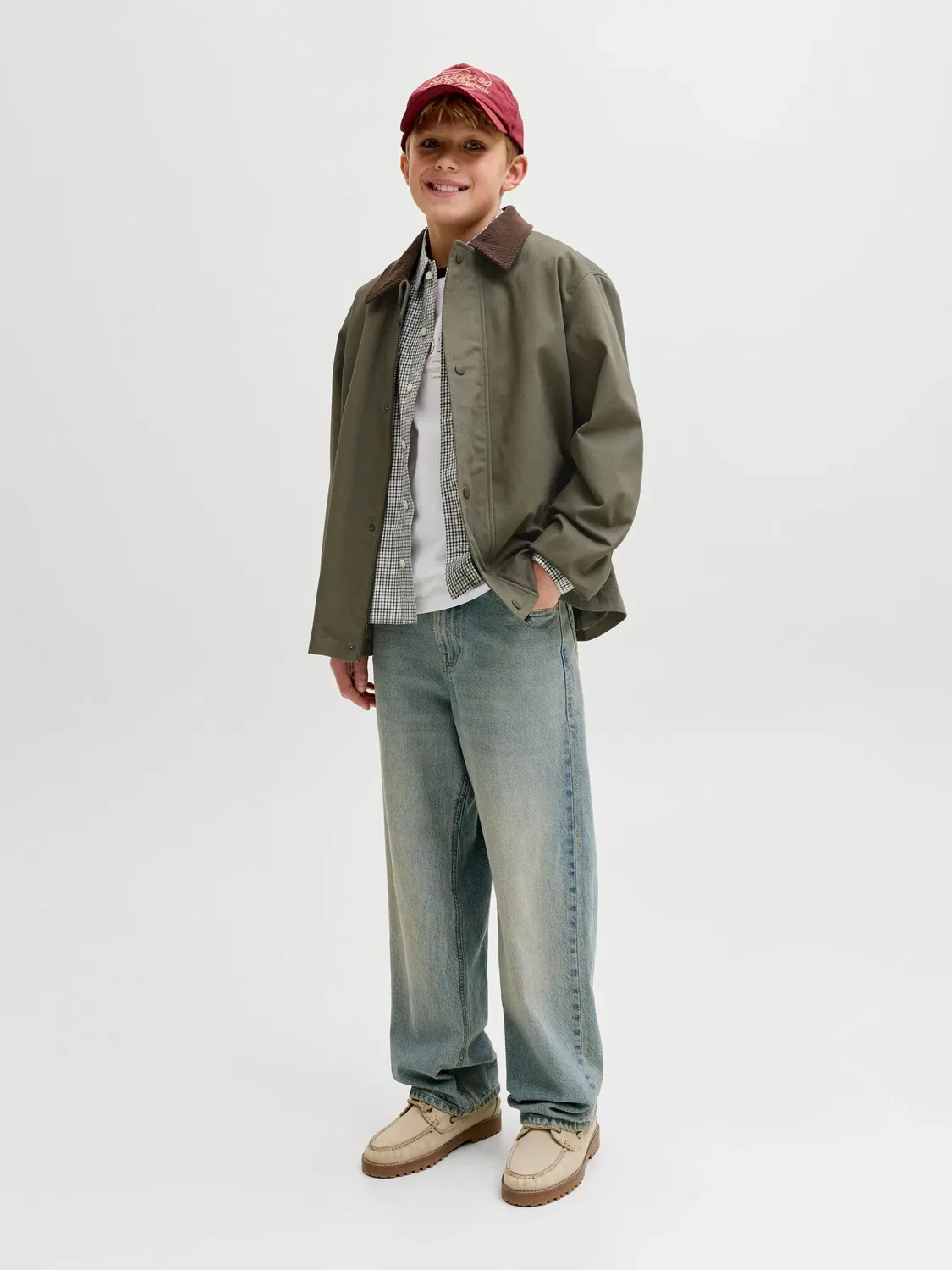 Куртка в стиле workwear, JACK & JONES Junior, dusty olive — фото 4