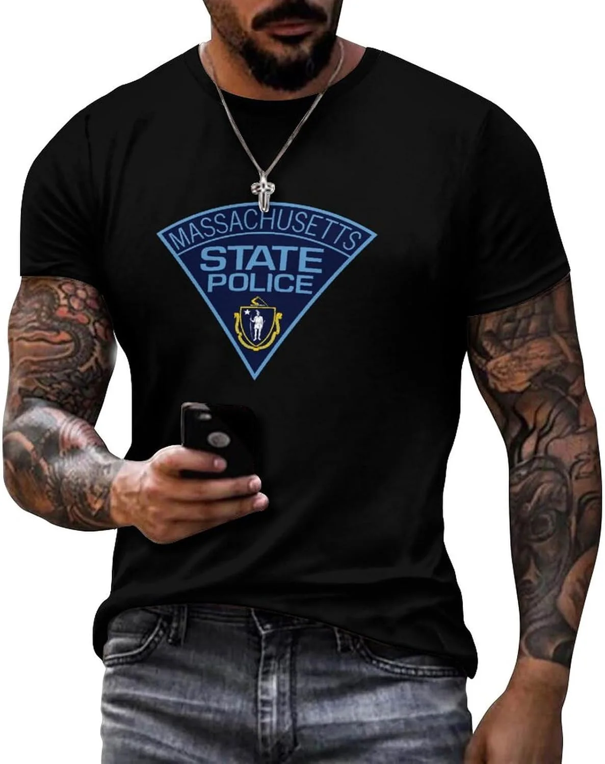 

Футболка Casual Massachusetts State Police Eafxzmlrq