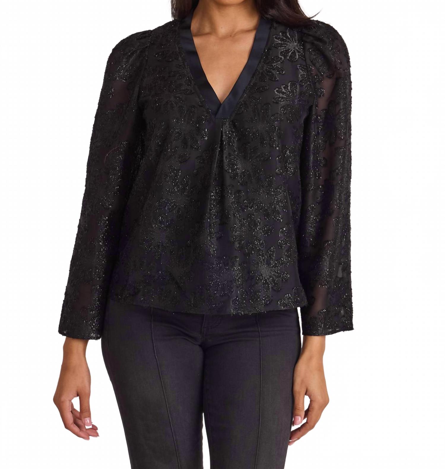 

Топ Jolie с V-образным вырезом, цветочный принт "Оникс" S'edge, оникс цветочный