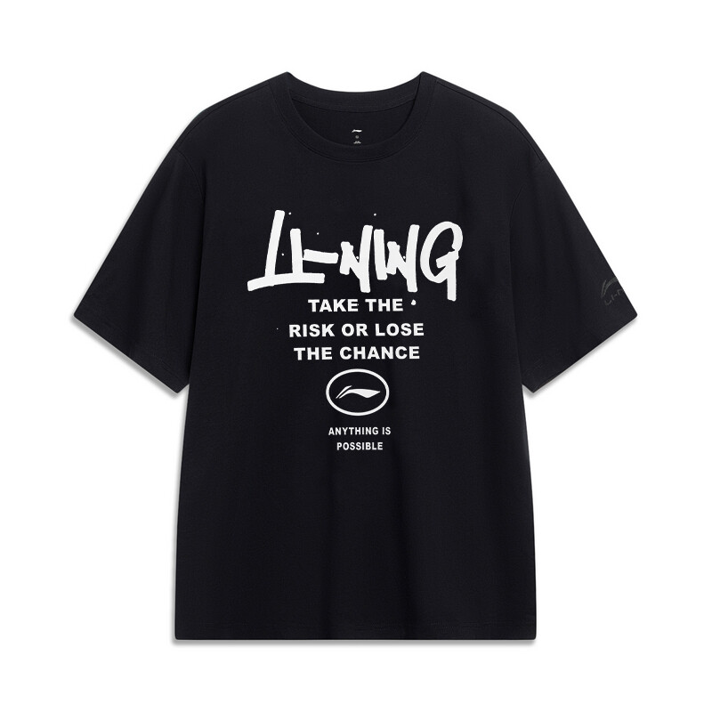 

Спортивная модная коллекция футболок для мужчин, черная Lining, черный