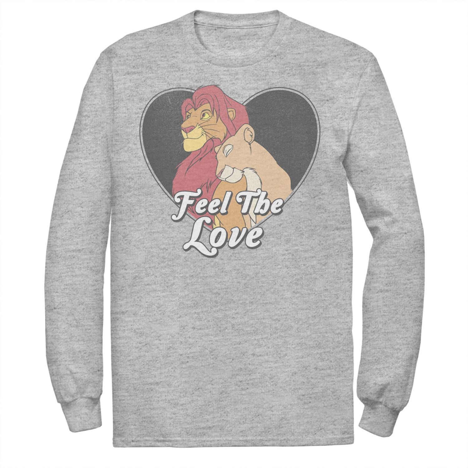 

Мужская футболка Disney King Lion King Simba Nala Feel The Love Heart Licensed Character