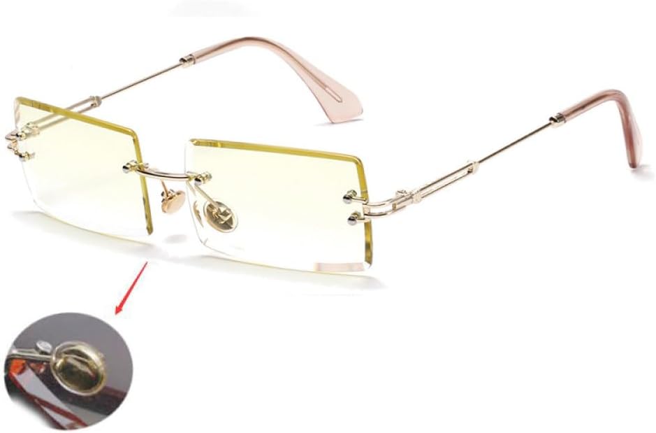 

Женские солнцезащитные очки без оправы, маленькие прямоугольные солнцезащитные очки для женщин, модный стиль, защита от ультрафиолета UV400, черные, серые, розовые WNCKSQ, C8 Yellow