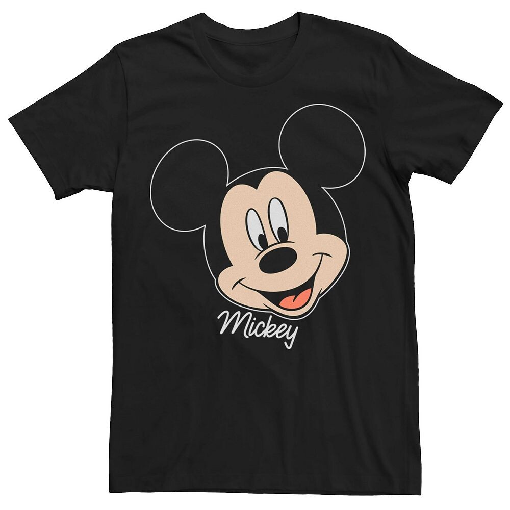 

Мужская футболка с портретом улыбающегося лица Disney's Микки Маус, черный