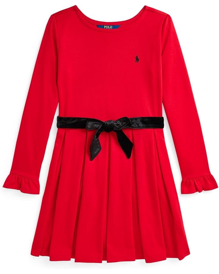 

Платье Polo Ralph Lauren Kids Pleated Ponte Dress, цвет Rl 2000 Red W/Tonal C9760