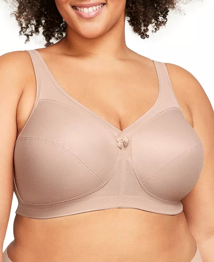 

Женский бюстгальтер MagicLift Active Wirefree Support Bra для полной фигуры размера плюс 1005 Glamorise, коричневый