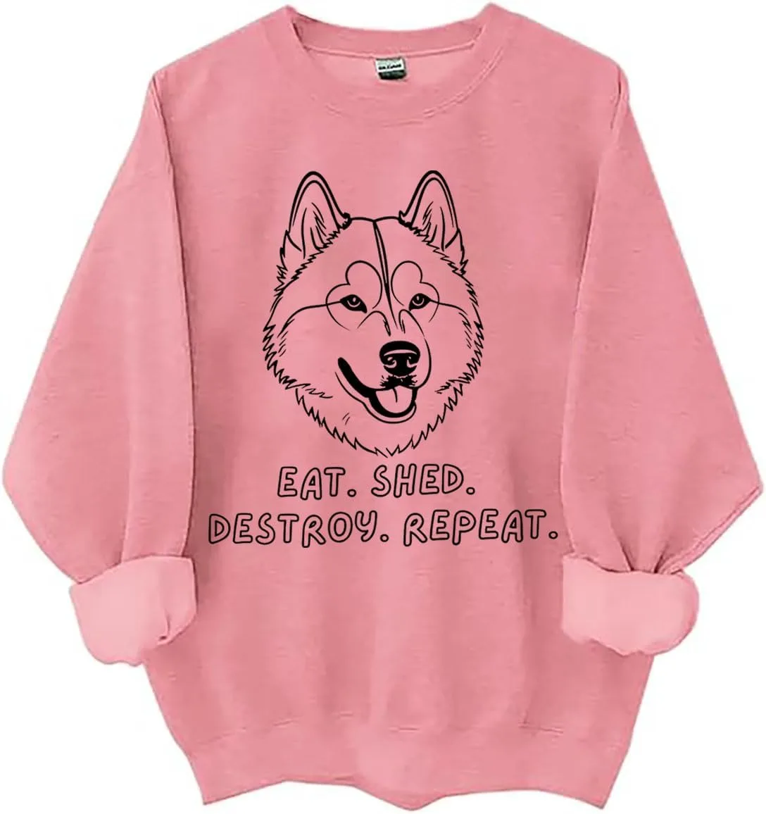 

Толстовка Siberian Husky с принтом Eat Shed Destroy Repeat Czbic