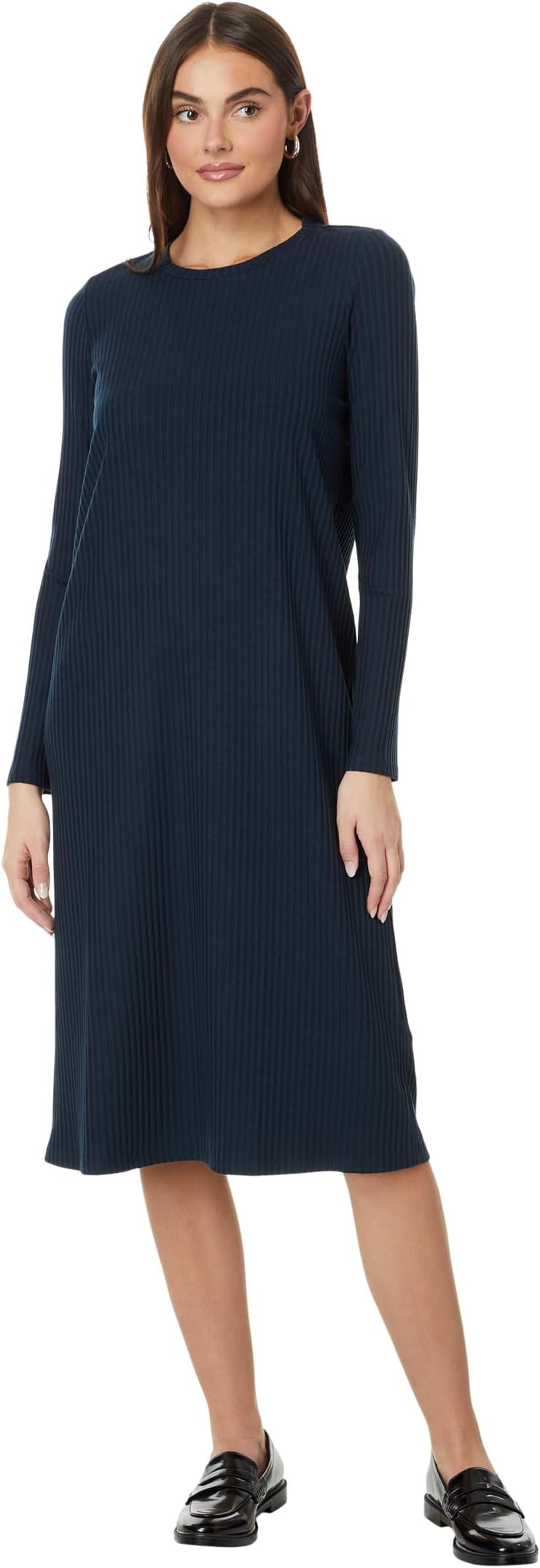 

Платье Eileen Fisher Crew Neck Calf Length Dress, цвет Deep Adriatic