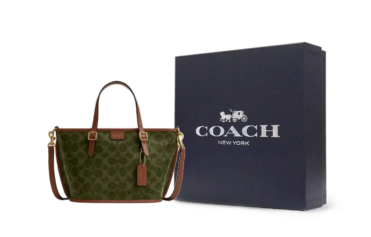 

COACH Маленькая зеленая холщовая сумка