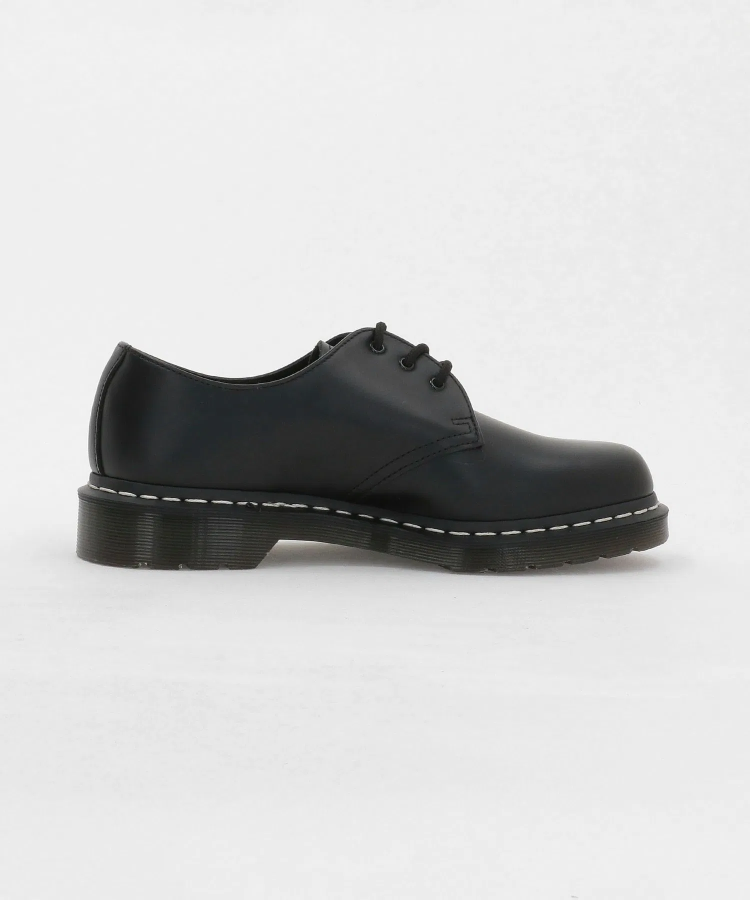 Мужские туфли Dr. Martens 1461 3 Hole чёрные с белой строчкой — фото 4
