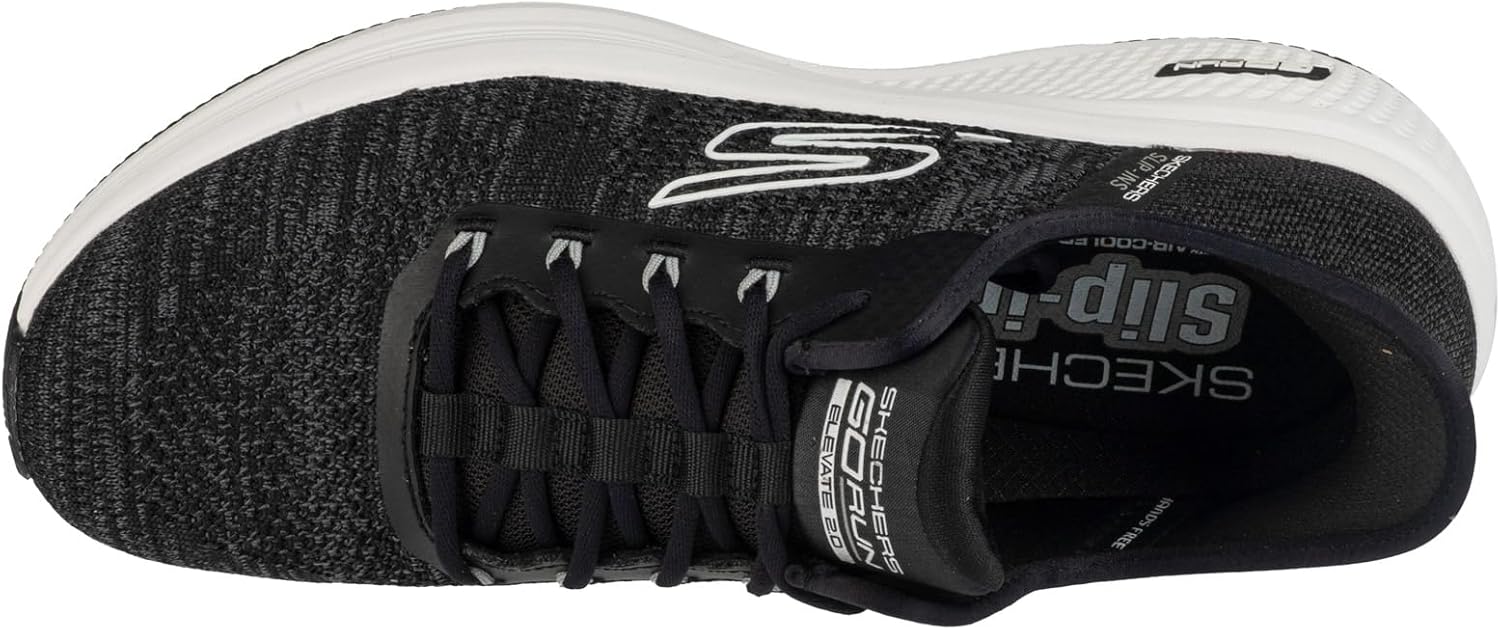 Мужские слипоны Skechers Hands Free: Go Run Elevate 2.0 Steady Motion, белый/черный — фото 4