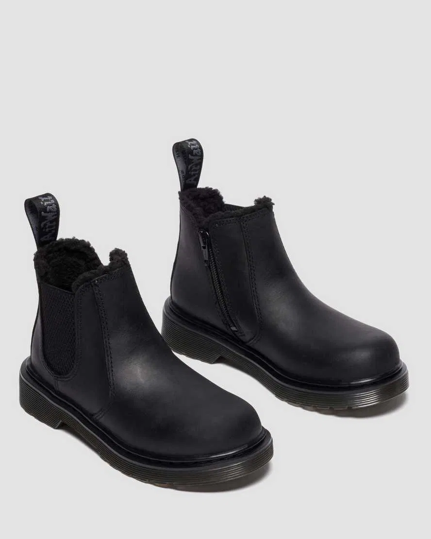Детские ботинки челси Leonore 2976 с подкладкой из искусственного меха Dr Martens, черный — фото 4