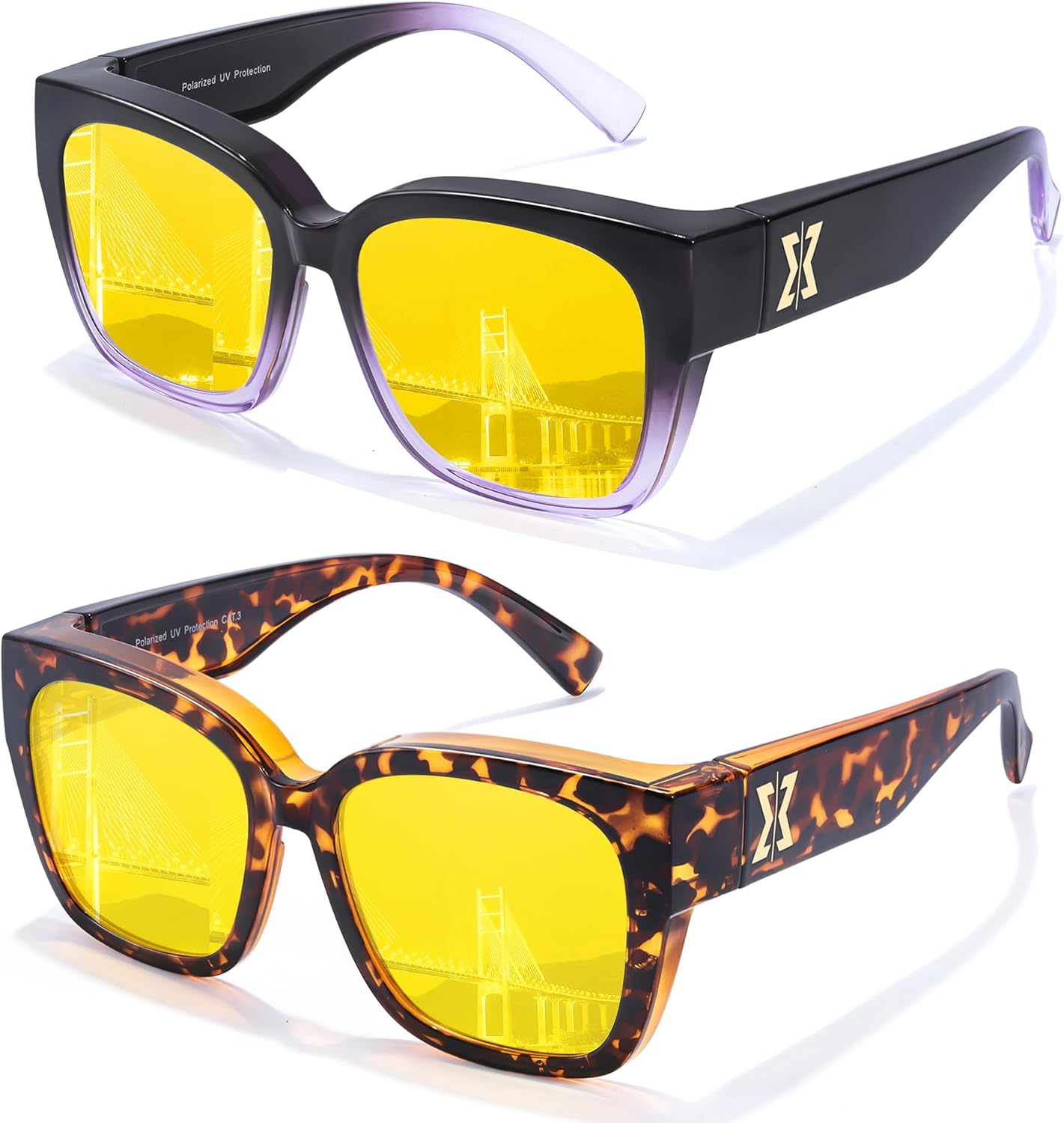 

Очки для ночного вождения Chicid, накладные, для женщин, обтекаемые, HD, желтого цвета, для ночного видения, A07 (2pc) Gradient Purple Frame/Yellow Lens+tortoise Frame/Yellow Lens