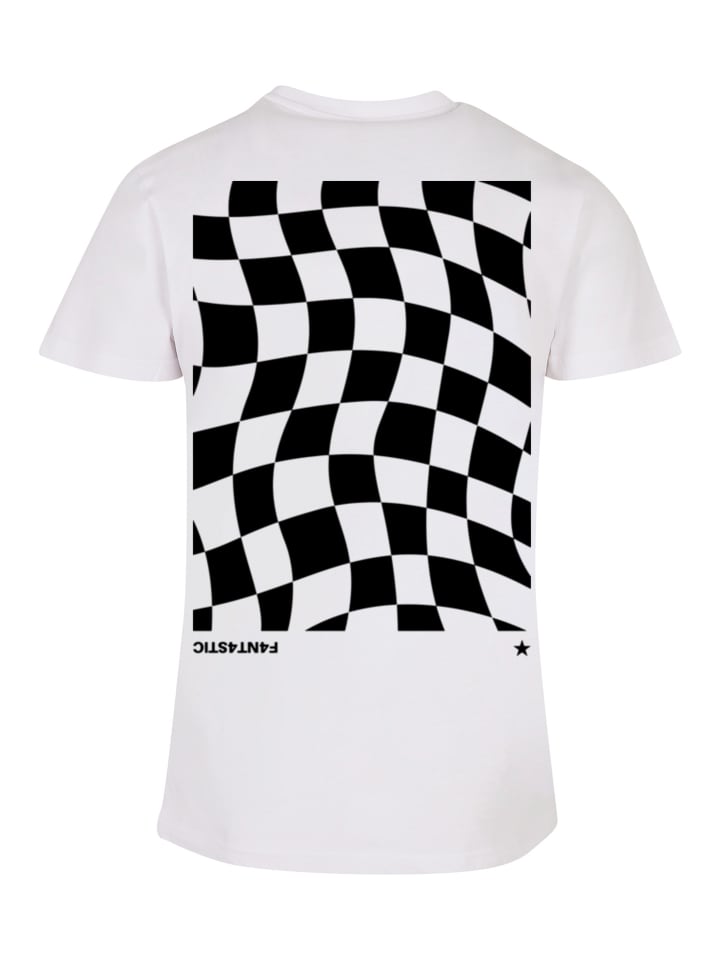 

Футболка с волнистым шахматным узором белого цвета F4NT4STIC, Белый, Футболка с волнистым шахматным узором белого цвета F4NT4STIC