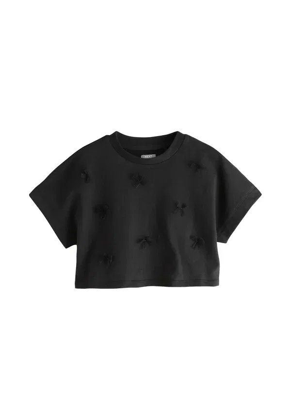 Футболка Regular fit Next, boxy bows basic t-shirt, черный