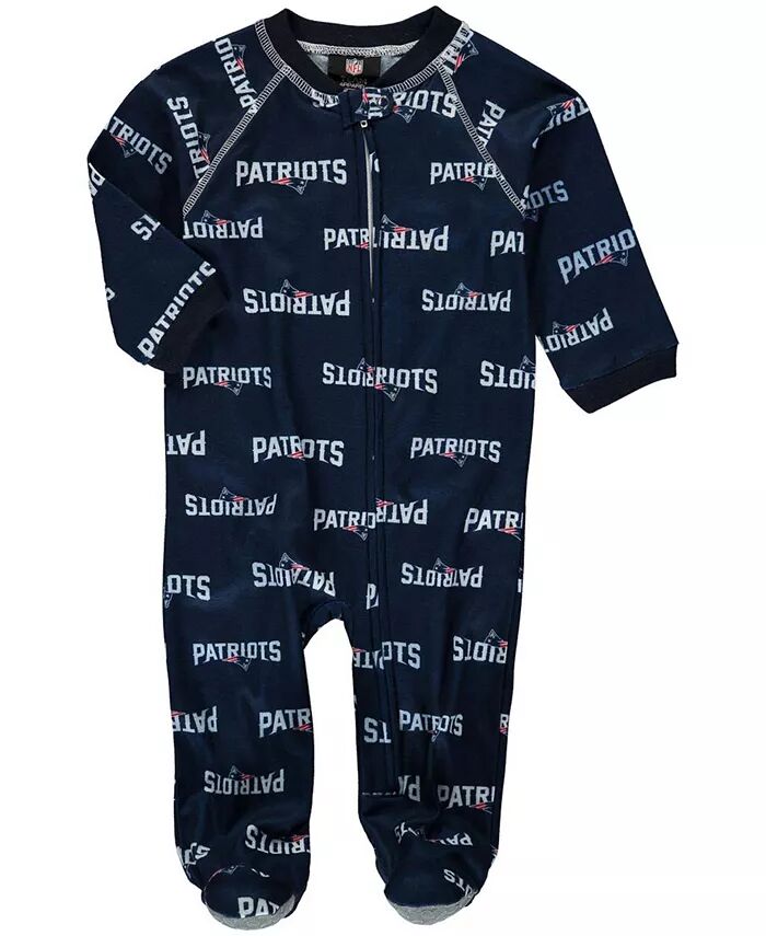 

Комбинезон New England Patriots для мальчиков и девочек темно-синего цвета с кантом и застежкой-молнией реглан Outerstuff