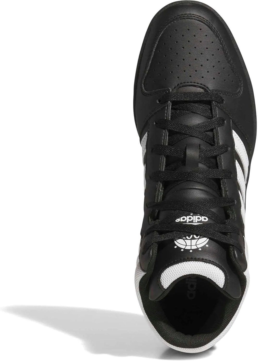 Кроссовки Adidas Unisex Hoops Mid Classic, белый/черный/серый — фото 2
