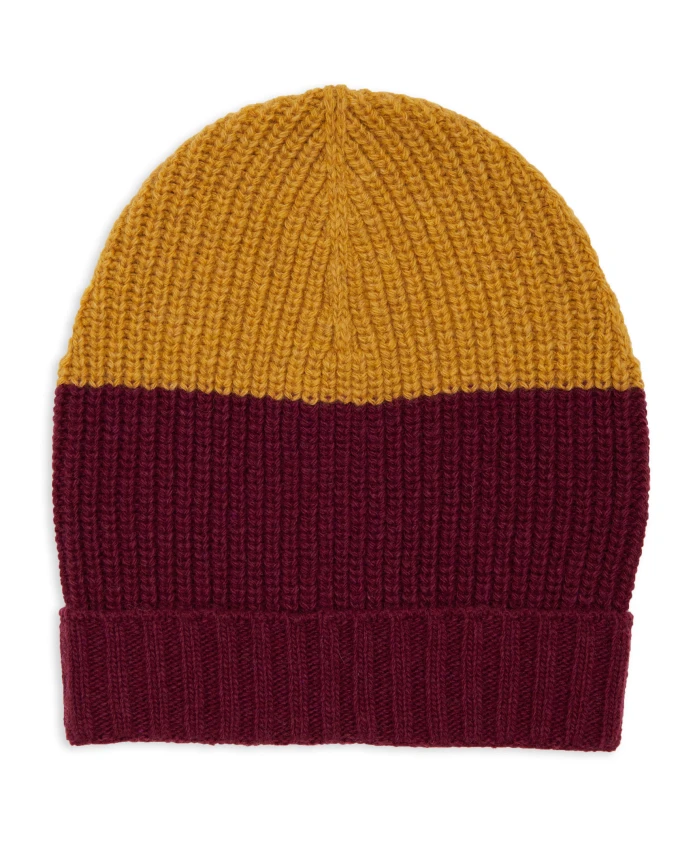 

Универсальная фиолетовая шапка-бини с застежкой-конвертом и дизайном в стиле колор-блок. Gallo, мультиколор