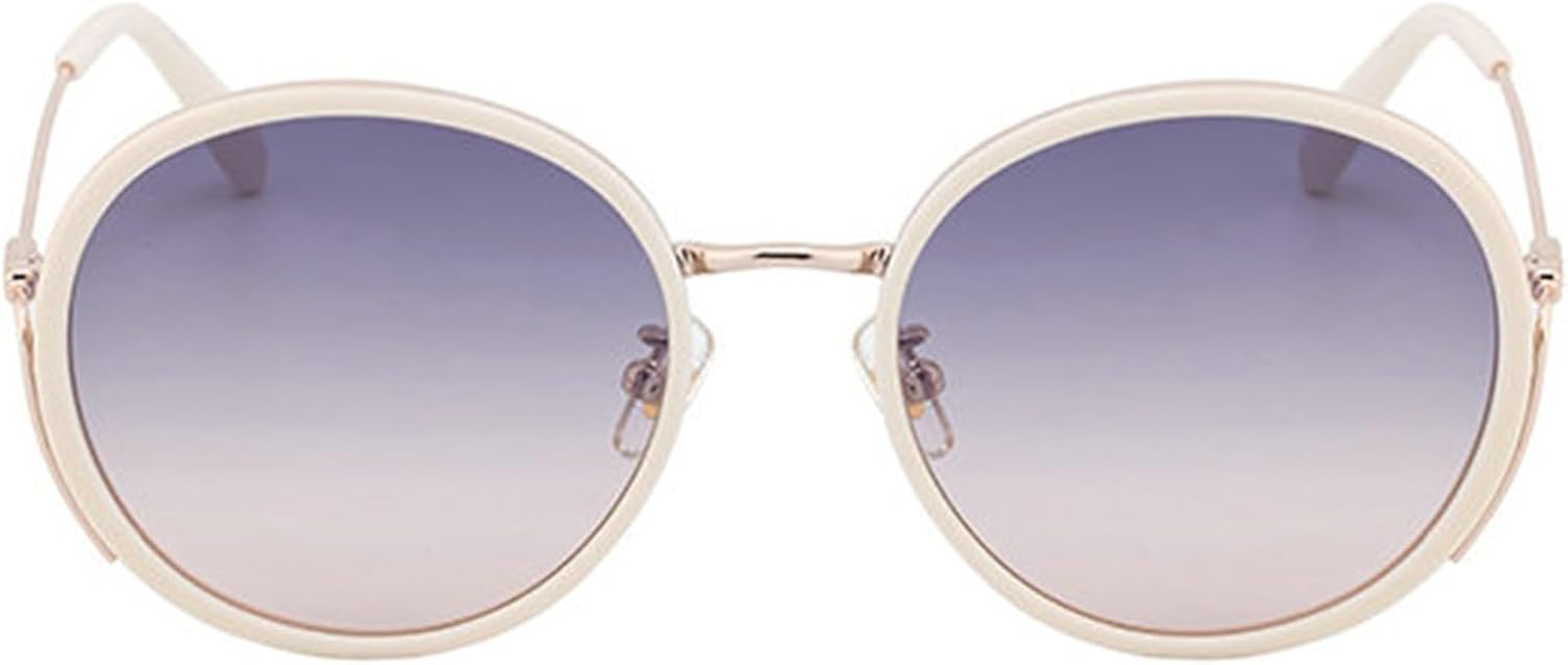 

Классические овальные солнцезащитные очки Helena Fashion для женщин и мужчин, модель 2025, роскошная дизайнерская металлическая оправа, винтажные круглые очки с защитой от УФ-излучения UV400, C3