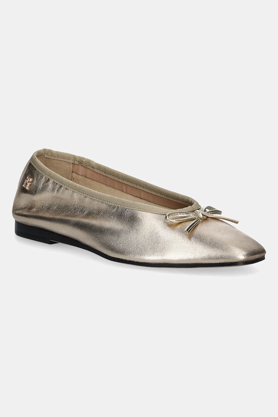 Кожаные балетки Ballerina Soft Leather Metallic Tommy Hilfiger, золотой