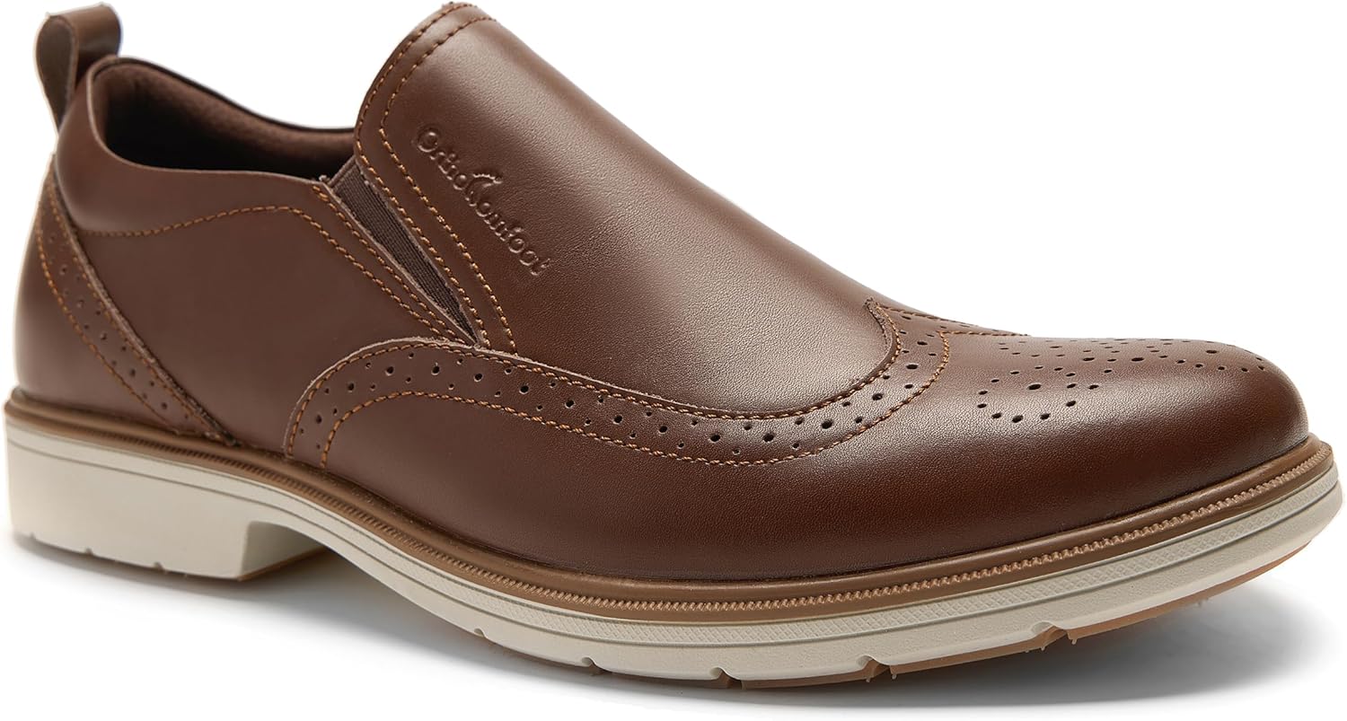 

Ортопедические кожаные туфли оксфорды для мужчин Orthocomfoot, темно-коричневый