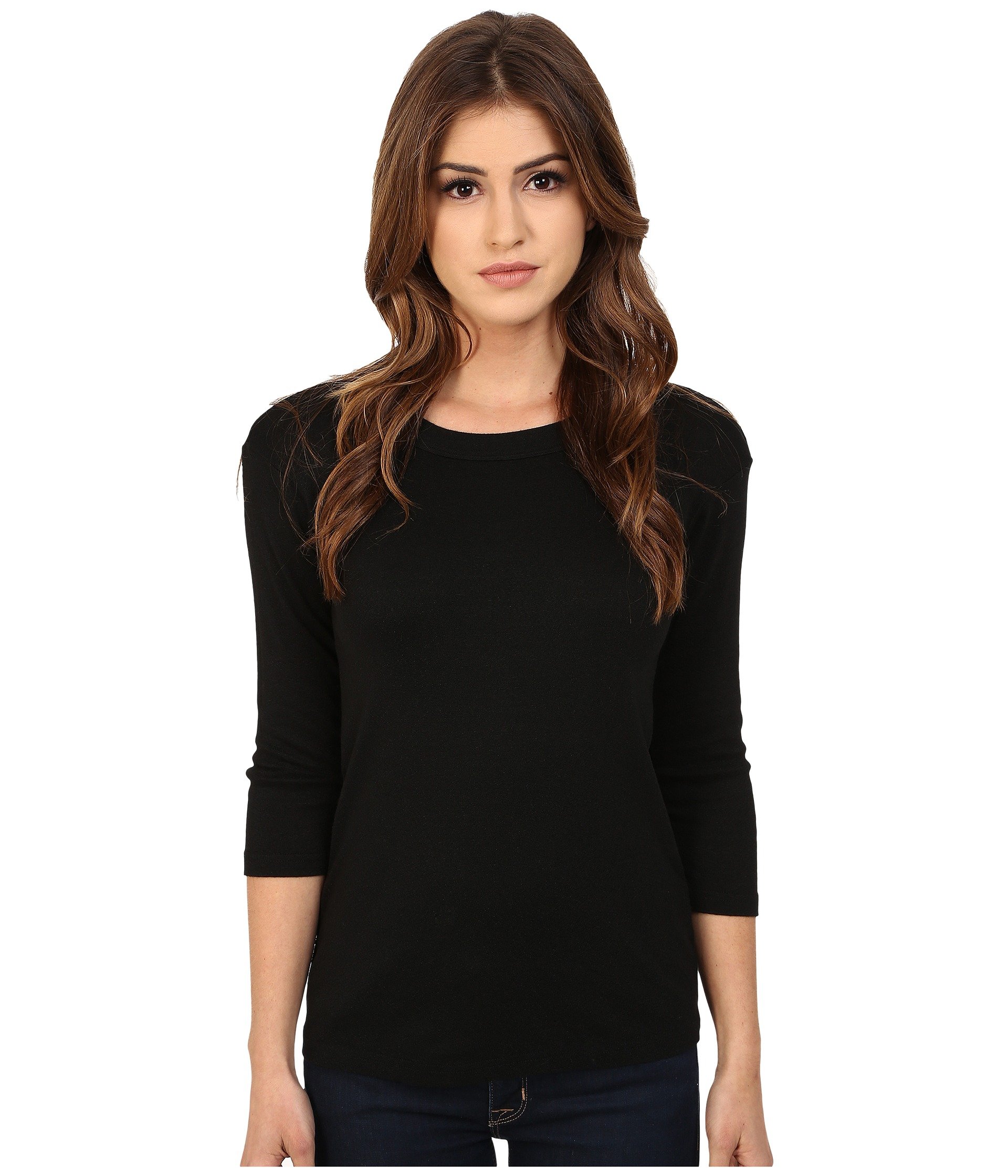 

Рубашка Michael Stars Shine Dora 3/4 Sleeve Crew Neck Shirt, черный