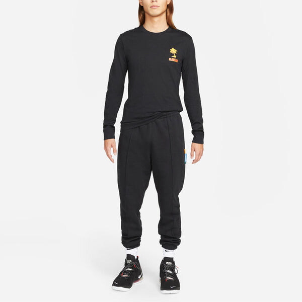 Футболка men's lebron sfg basketball sports printing round neck long sleeves black t-shirt Nike, черный — фото 3