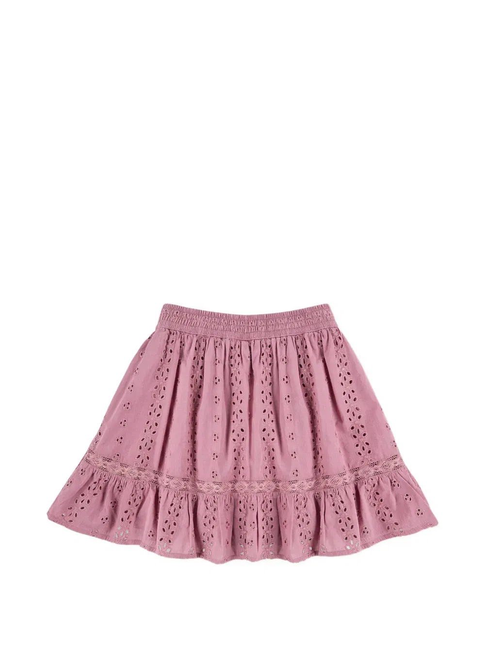 Юбка с оборками и перфорацией Abercrombie Fitch Kids, розовый