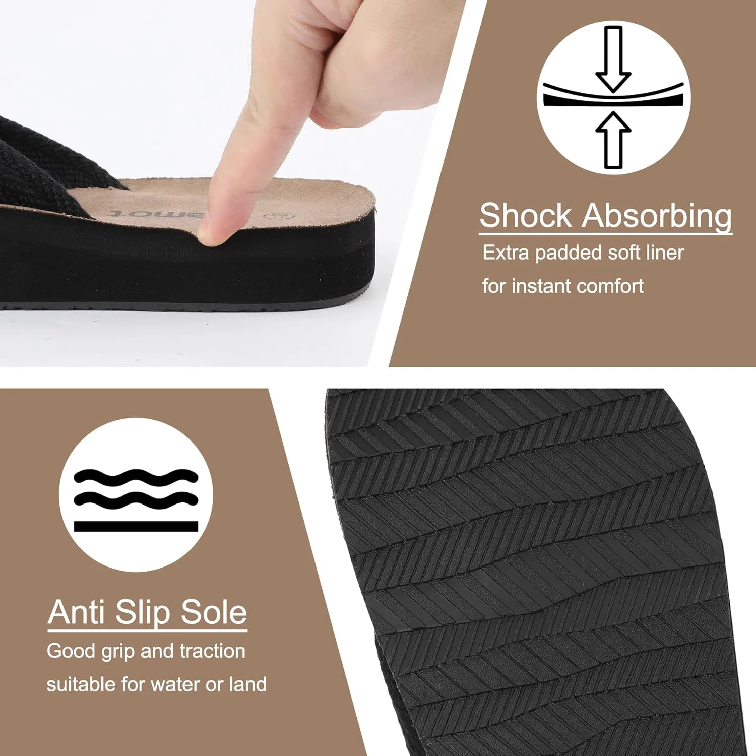 Шлепанцы riemot mens Chanclas Para Hombre, коричневый — фото 4