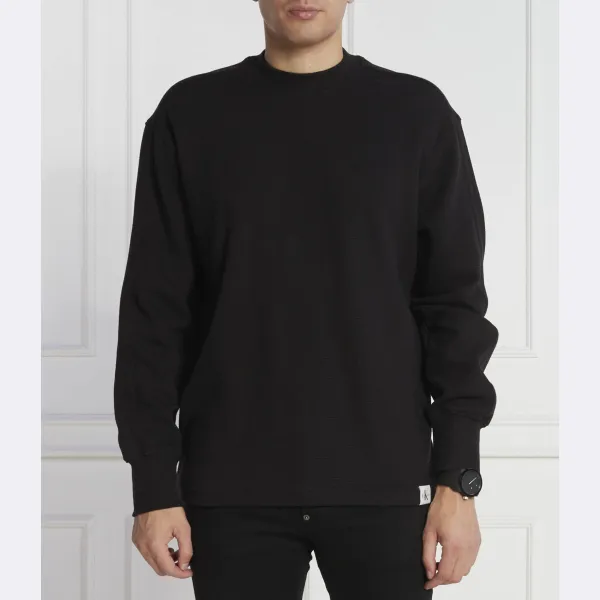 

Свитшот мужской Calvin Klein с вафельной фактурой, черный
