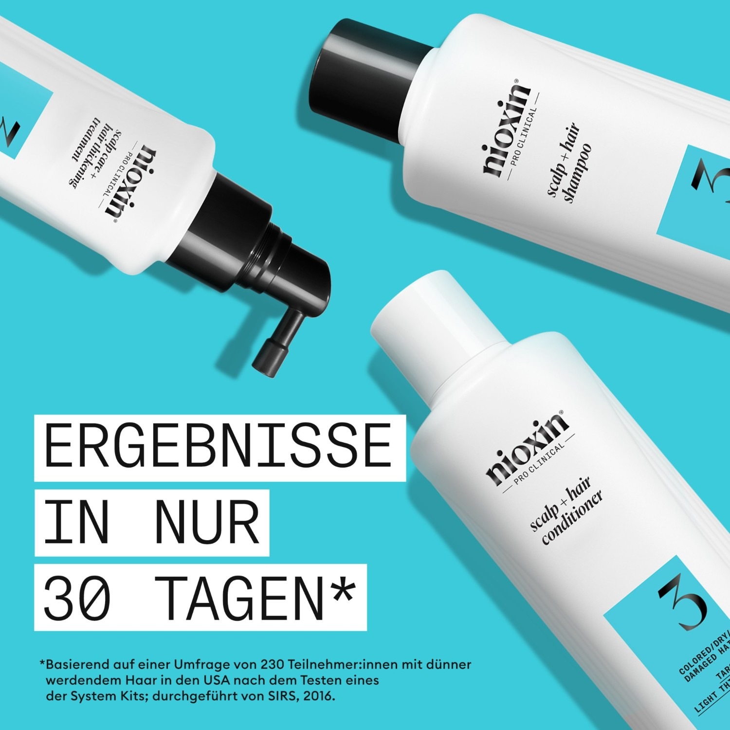Шампунь system 3 scalp + hair - haarpflege für naturbelassenes, sichtbar dünner werdendes haar Nioxin, объем 1.000 мл — фото 4