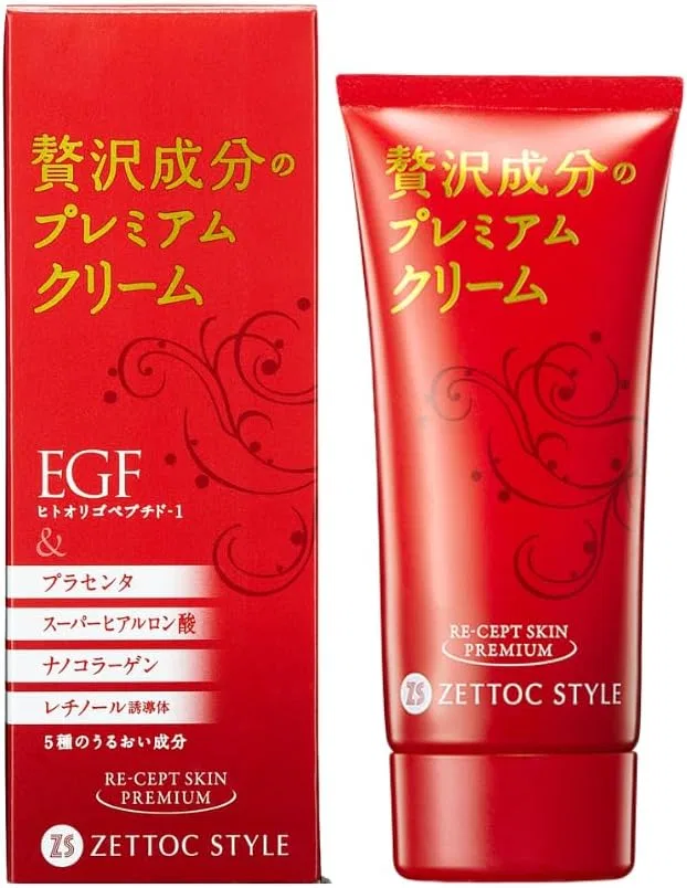 Крем для лица Zetok Japan — Дневной с EGF, плацентой и ретинолом, 60 г