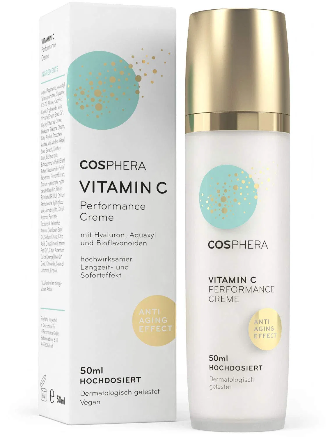 Крем для лица Cosphera — Дневной и ночной «Vitamin C Performance» с гиалуроновой кислотой от