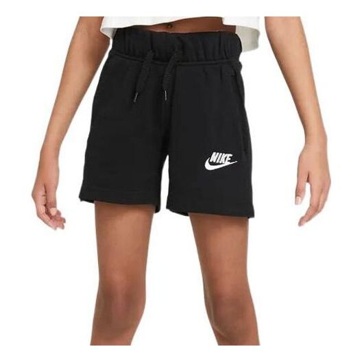 

Штаны с логотипом, шнуровка, спортивные шорты для девочек, Nike, черный