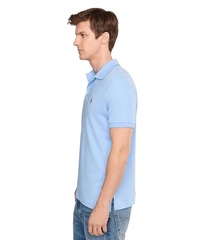 Поло Polo Ralph Lauren Custom Slim Fit Soft Cotton, Office Blue — фото 3