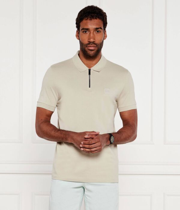 

Рубашка поло с застежкой-молнией Slim fit Boss Orange, желтый