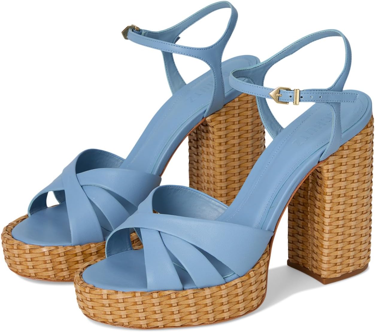 Туфли Schutz Women's Keefa Straw, Sky Blue